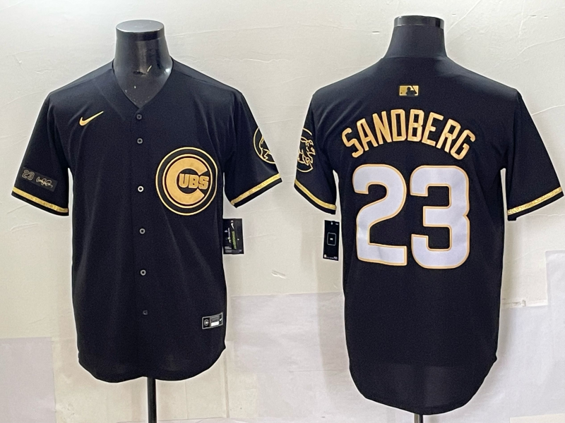 Men Chicago Cubs #23 Sandberg black Nike MLB 2025 Jersey 07->chicago cubs->MLB Jersey